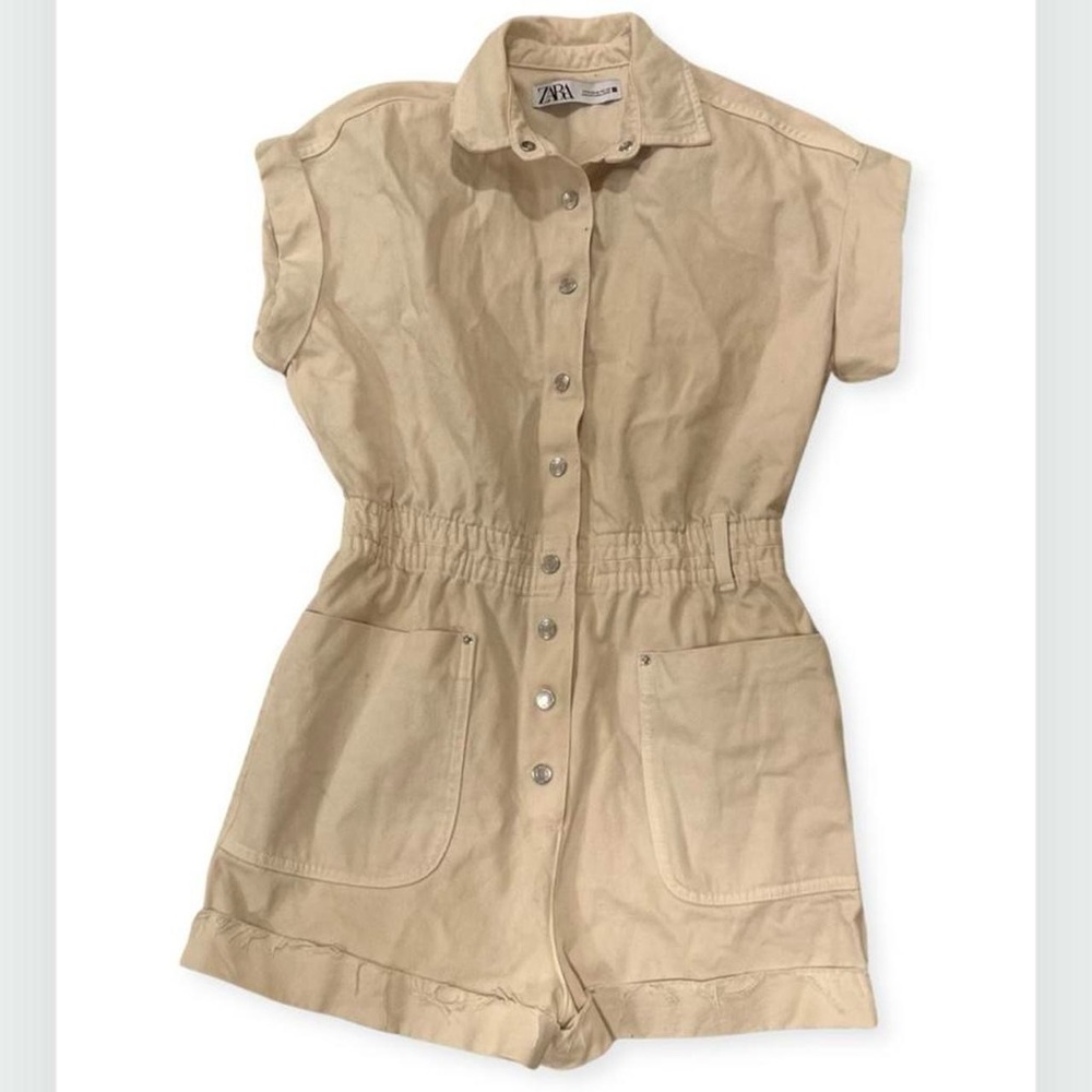 Nude Zara denim romper